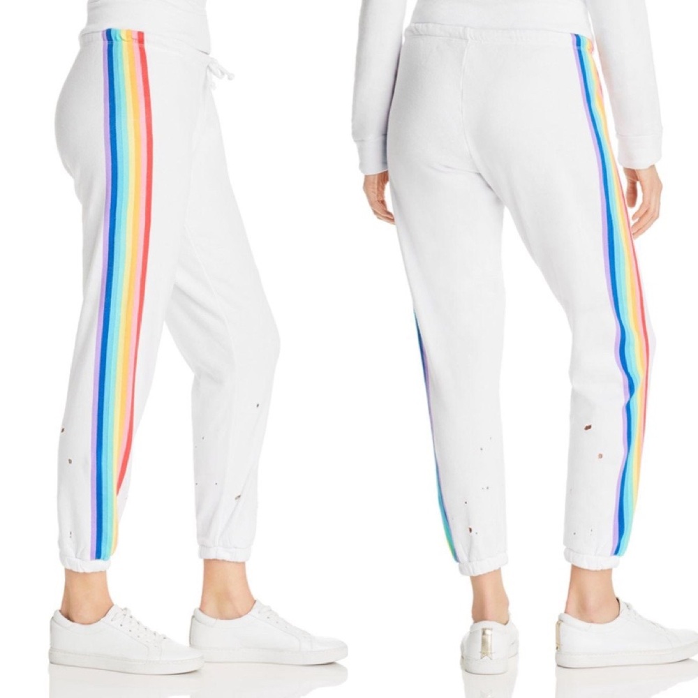 NWT Chaser Rainbow Stripe Jogger Sweatpants
